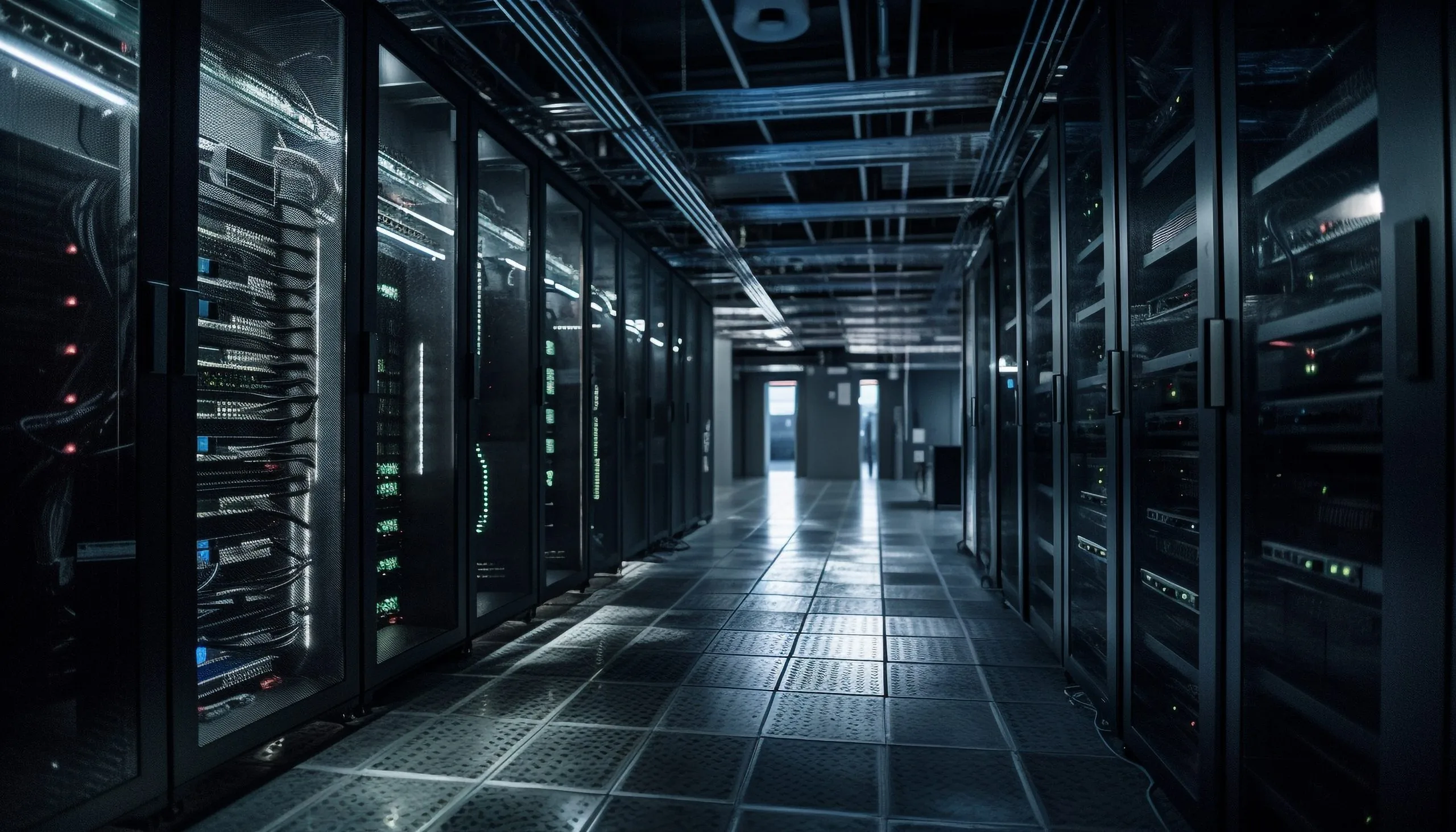 Futuristic Computer Lab Equipment Row Generated By Ai Scaled